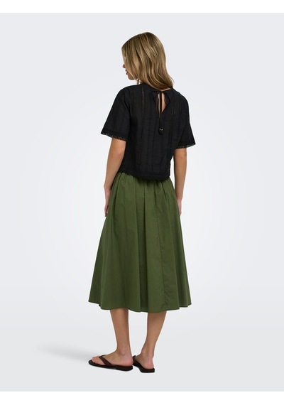 Only Onllıa Ss Emb Top Wvn Kadın Siyah Bluz - 15383837