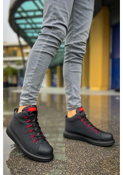 Saklımoda Ch111 Gst Milano Erkek Bot Sıyah/kırmızı Çok Renkli