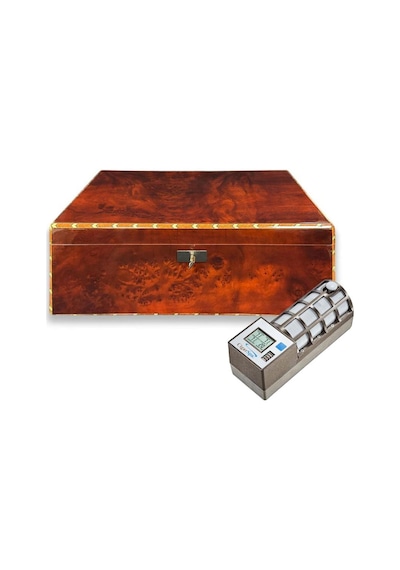 Lubinski İtaly Canforo Humidor Puro Kutusu Ceviz 125's Cigar Spa Elektronik Puro Nemlendirme Cihazı