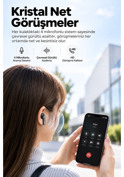 Aukey Ep-b2-gy Hibrit Anc 10 Mm 4 Mikrofon Kablosuz Kulak İçi Kulaklık - Gri