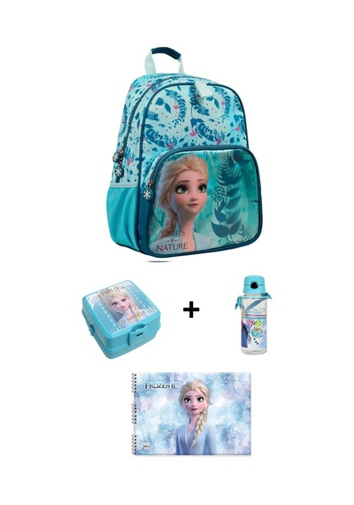 Lisanslı Ilkokul Çantası 4 Lü Set Beslenme+suluk+resim Defteri Mavi