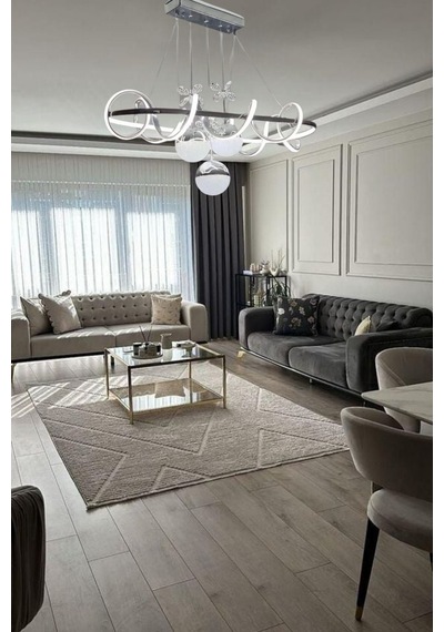 Modern Sarkıt Kıvrımlı Çember 3 Renk Powerled Krom 3 Toplu Led Avize Krom