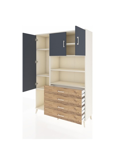 Hyperion Dolap 7 Raflı 4 Çekmeceli 3 Kapaklı 132x44x195 Aytaşı-antrasit/çam Antrasıt/atlas Çam Hyperion Dolap 7 Raflı 4 Çekmeceli 3 Kapaklı 132x44x195 Aytaşı-antrasit/çam Antrasıt/atlas Çam
