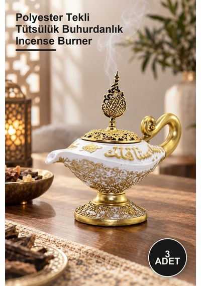 3 Adet Tütsü Brülörü Polyester Tekli Tütsülük Buhurdanlık Incense Burner