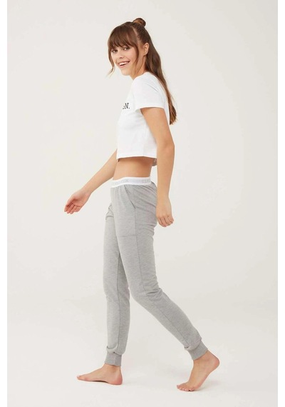 U.S. Polo Assn. Kadın Gri Melanj Pijama Altı 16602