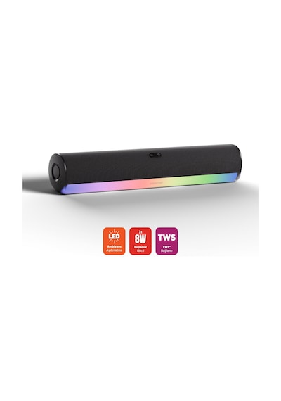Polosmart Fs120 Kablosuz Led Aydınlatmalı Dual Bağlantı Soundbar Siyah