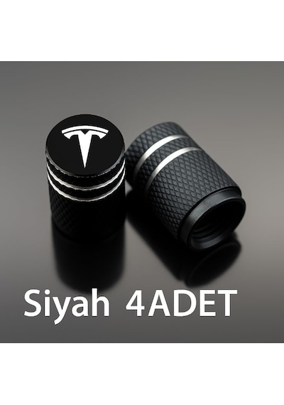 E-garaj Tesla Model Y Juniper İle Uyumlu Alüminyum Sibop Kapak Seti Siyah Renk 4 Adet