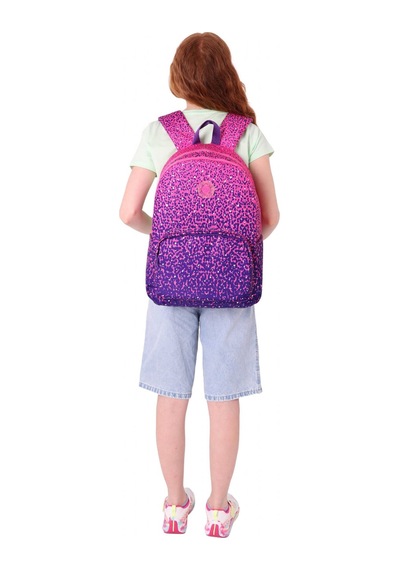 Kaukko Dots Kız Çocuk Üç Bölmeli İlkokul Ve Ortaokul Çantası - Mor Nokta Desenli - K1806 Mor