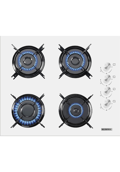 Kumtel B66-S2 - KO-40TAHDF - DA6-835 Home Plus Beyaz Cam Ankastre Set