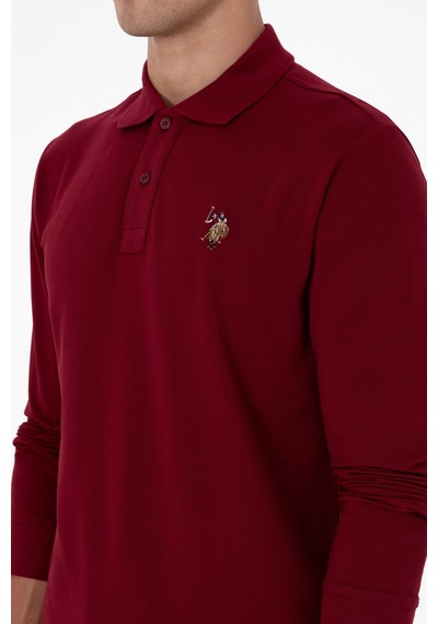 U.S. Polo Assn. Erkek Regular Fit Polo Yaka Bordo Basic Sweatshirt 50313772-VR014