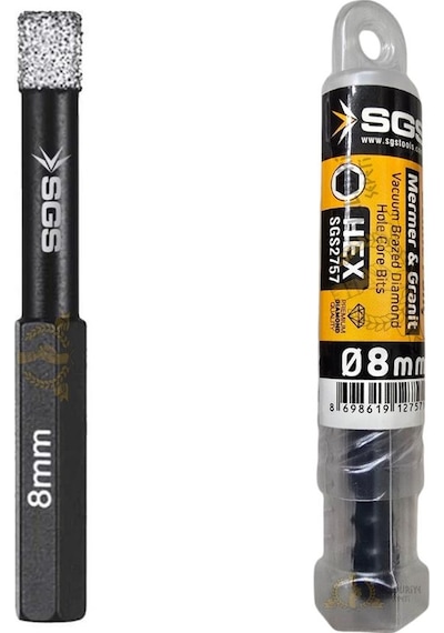 Sgs Hex Mermer Ve Granit Delme Matkap Ucu Panç - 8 Mm. - 1 Adet