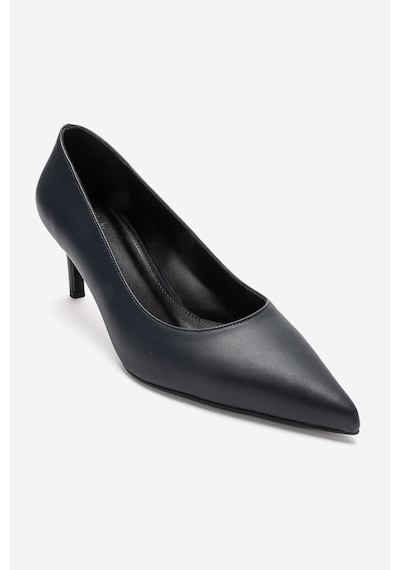 Luvi Shoes Velmıra Lacivert Mat Kadın Topuklu Ayakkabı