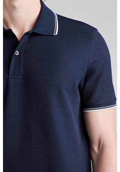 Defacto Regular Fıt Polo Yaka Waffle Kısa Kollu Polo Tişört D7932ax26spnv241 Lacivert-nv241