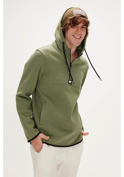Bad Bear Erkek Sweatshirt Haki 19.02.27.027 Defence Half-zıp 24kyz6000001 Yz6030 Haki