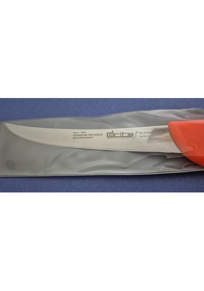 Et Doğrama Bıçağı 21 Cm Kasap Fibrox Kaymaz Saplı Hulusi - Drita Bıçak 25mm X 210mm X 2.5mm 10154.21 Turuncu Renk
