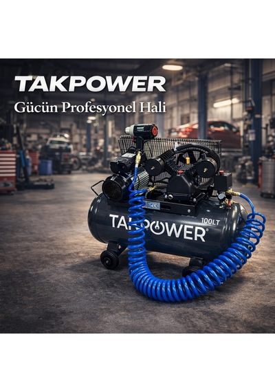 Takpower Poliüretan Spiralli Kompresör Hava Hortumu 5 X 8 Mm 15 Metre