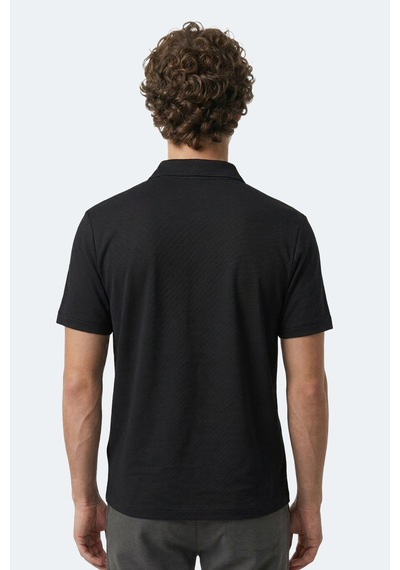 Slazenger Khan Erkek Polo Yaka Siyah Tişört