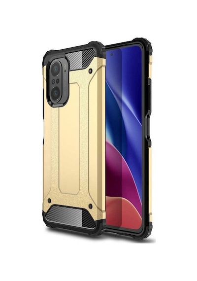 Noktaks - Xiaomi Uyumlu Xiaomi Mi 11i - Kılıf Çift Katman Zırh Tank Crash Military Kapak - Gold