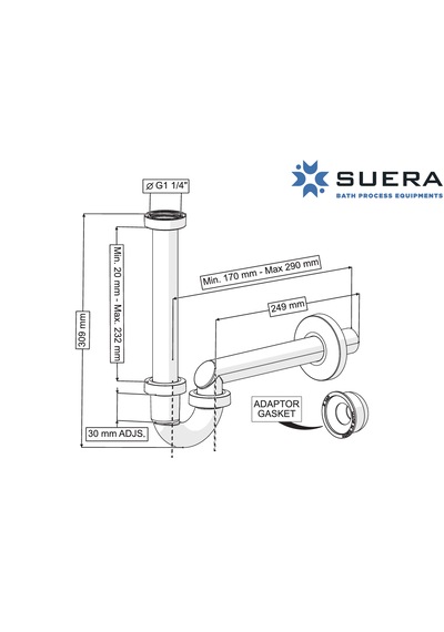 Suera Arc Ayarlanabilir Sifon - Abs
