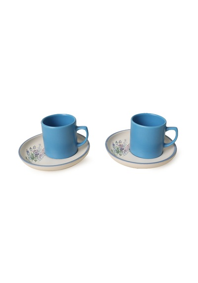 Keramika Elegant Blossoms Mavi Kahve Takımı 4 Parça 2 Kişilik 217