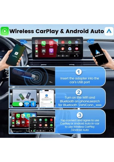 Ayrex Carlinkit Mını Ultra1 Kablosuz Carplay Ve Android Otomatik Adaptör / Kompakt Tak Ve Çalıştır Tasarımı / Oem