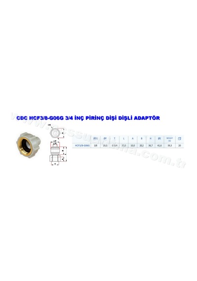 3-8 İnç Hortum Girişli 3-4 İnç Dişi Pirinç Dişli Konnektör