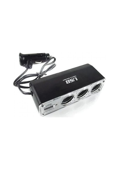 Ahmet Otomotiv Çakmak Çoğaltıcı 3 Çıkışlı + 1 Usb Çıkışlı 12V-24V