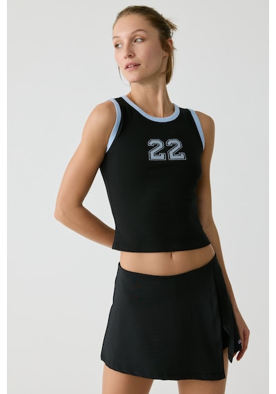 Urban Beat Jenny Kadın Yuvarlak Yaka Kolsuz Baskı Detaylı Siyah T-shirt Siyah