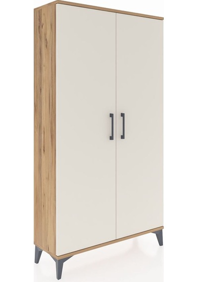 Arges Dolap 2 Raflı Kapaklı Tek Askılı 88x30x163 Çam-aytaşı Çam