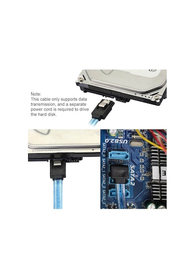 1 Metre - Sata 3.0 Kablo 90 Açılı Data Kablosu - Ssd Hdd Uyumlu, Yüksek Hızlı Bağlantı