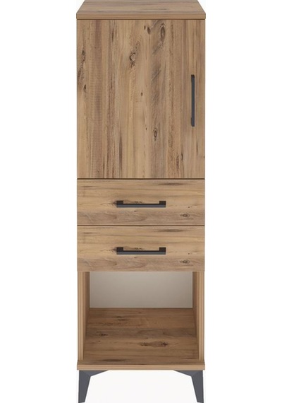 Arges Dolap 2 Raflı 2 Çekmeceli Tek Kapaklı 44x30x134 Çam-çam Atlas Çam
