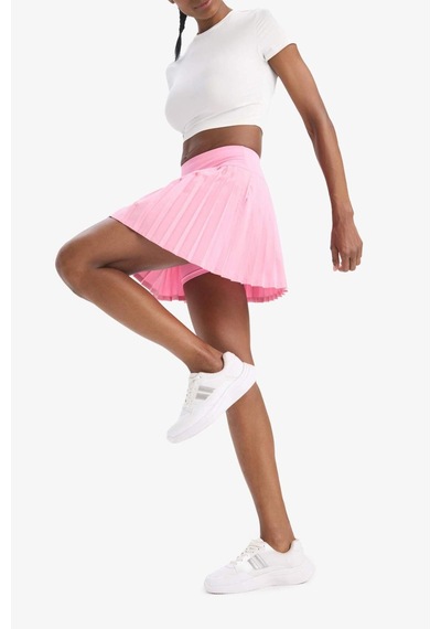 DeFacto 	DeFactoFit Standart Fit İçi Taytlı Pileli Dokuma Etek E3361AX25SMPN449 Pembe
