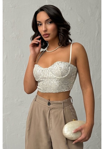 Verymoda Pulpayet Abiye Büstüyer - F2063 Taş