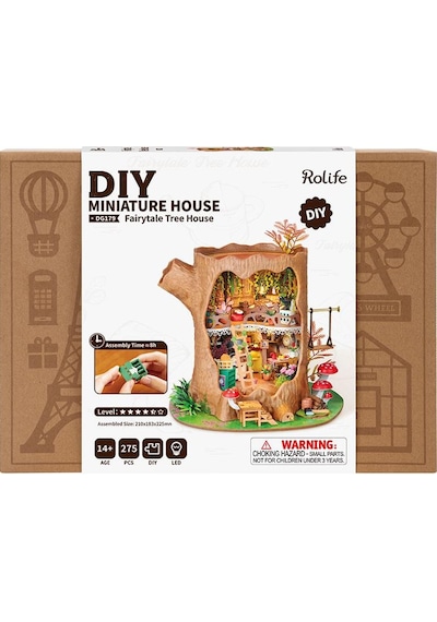 Rolife Dg179 Masal Ağaç Evi Fairytale Tree House Dıy Minyatür Maket Model Seti Mini Dollhouse 3d Model Kit Detaylı Dekoratif Hobi Seti 3d Puzzle Tiny House