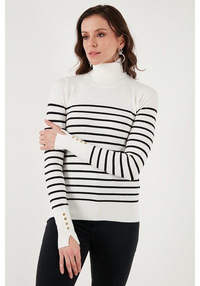 Fashion Friends Bayan Kazak 25k0024k1 Ekru Çizgili Ekru Çizgili