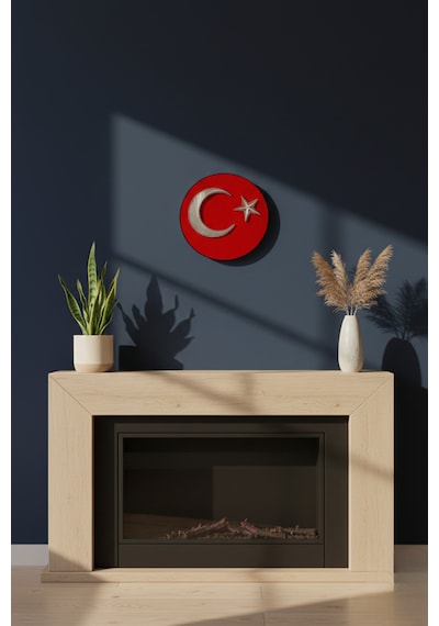El Yapımı Ay Yıldız Filografi Tablo Türk Bayrağı Temalı Dekoratif Duvar Süsü 1