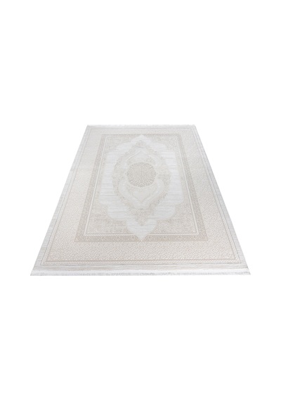 Badelya Home Krem 7105 Modern Desen Doğal Taban Saçaklı Salon Koridor Mutfak Çocuk Oturma Odası Halısı Yolluk 7105krem