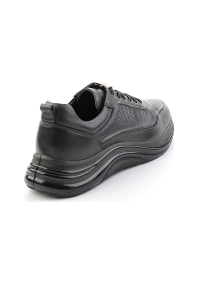 Siyah Hakiki Deri Erkek Sneaker E01018250503 Siyah
