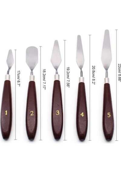 Profesyonel Metal Spatula Seti 5 li Profesyonel Metal Spatula Seti 5 li