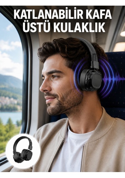 Ergonomik Konforlu Kablosuz Kulak Üstü Bluetooth Kulaklık Yeni Nesil - Lisinya