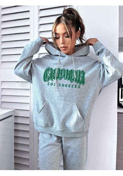 California Los Angeles Eşofman Takımı Sweatshirt Jogger Gri