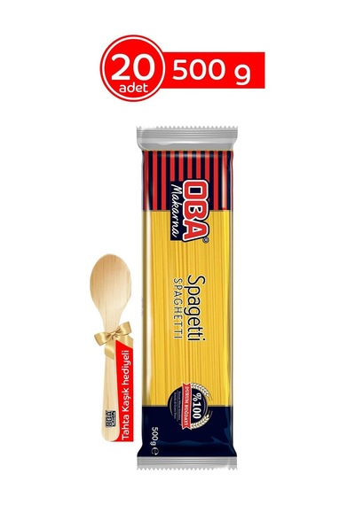 Oba Spagetti Makarna 20 x 500 G + Tahta Kaşık