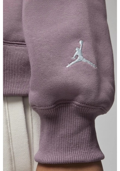 Nike Jordan Essentials Brooklyn Loose Fit Graphic Hoodie Bol Kesim Kapüşonlu Kadın Sweatshirt Mor