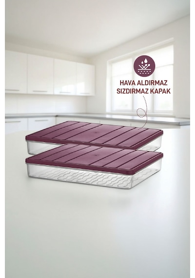 Selka Home 2 Adet 2,25 Lt. Nora Organizer  Buzdolabı Buzluk Düzenleyici Saklama Kabı