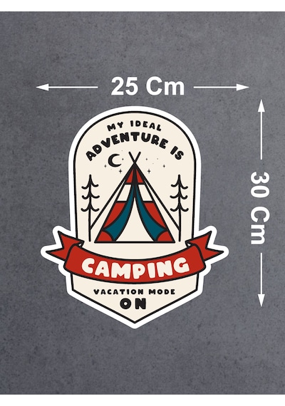 Kamp Sticker - 4x4 Off Road Adventure Camping Sticker - Araba Oto Motosiklet Karavan Sticker - 02178 30x25 Cm