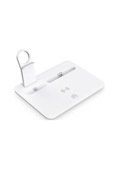 Ally 4 İn1 15w Kablosuz Hızlı Şarj Standı Apple iPhone Uyumlu+iwatch+airpods Pro Wireless- 5775 Siyah