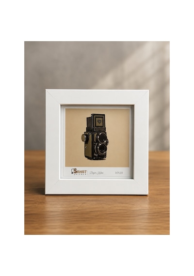 Kişiye Özel Fotoğraflı Dekoratif Çerçeve 10x10 Cm - Ahşap Arkalıklı Masaüstü Sanat Çerçeve
