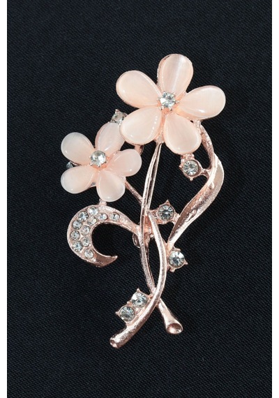 Baharın İlk Müjdesi Sakura Çiçeği Broş Gold Renk Zirkon Taşlı Çiçekli Kadın Yaka İğnesi Çok renkli