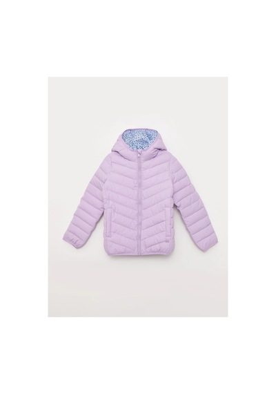 LC Waikiki Kapüşonlu Basic Kız Çocuk Şişme Mont LİLA