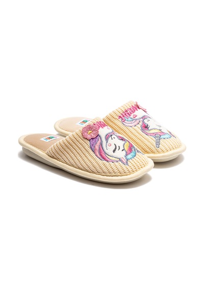 Twigy Unicorn Çocuk Ev Terliği Bej 30/35